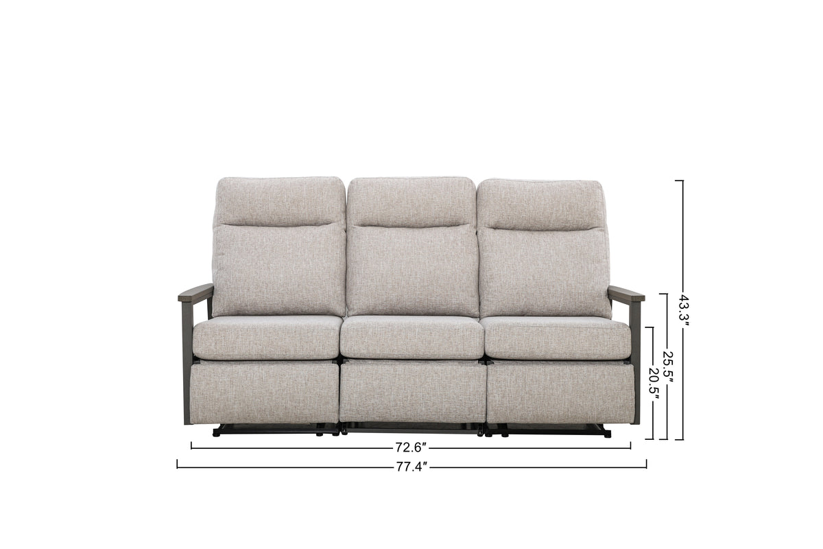 Huntington 5-Seat Patio Aluminum Reclining Sofa Firepit Conversation Set with Pair of Recliners