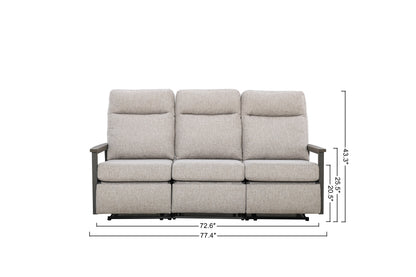 Huntington 5-Seat Patio Aluminum Reclining Sofa Firepit Conversation Set with Pair of Recliners